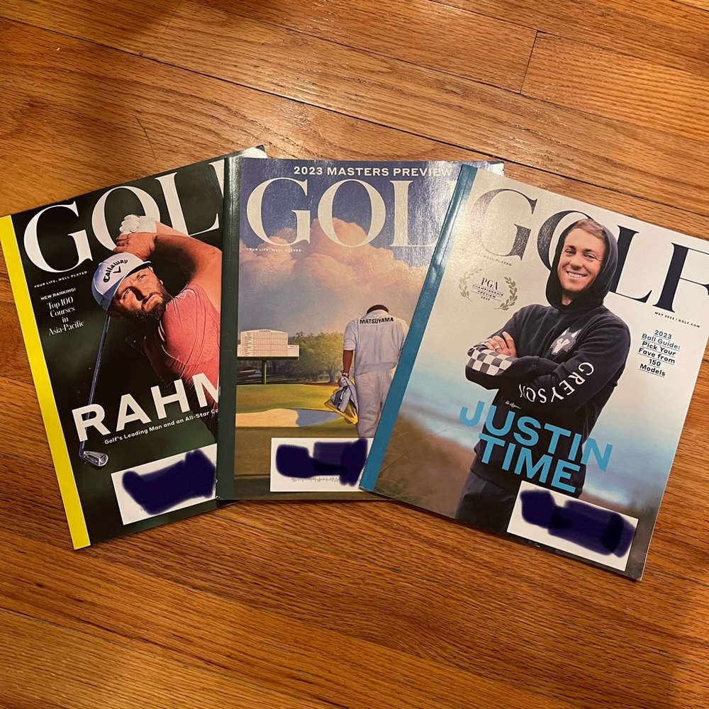 GOLF Magazine Lot of 3 April May June 2023 Masters Rahm Thomas
